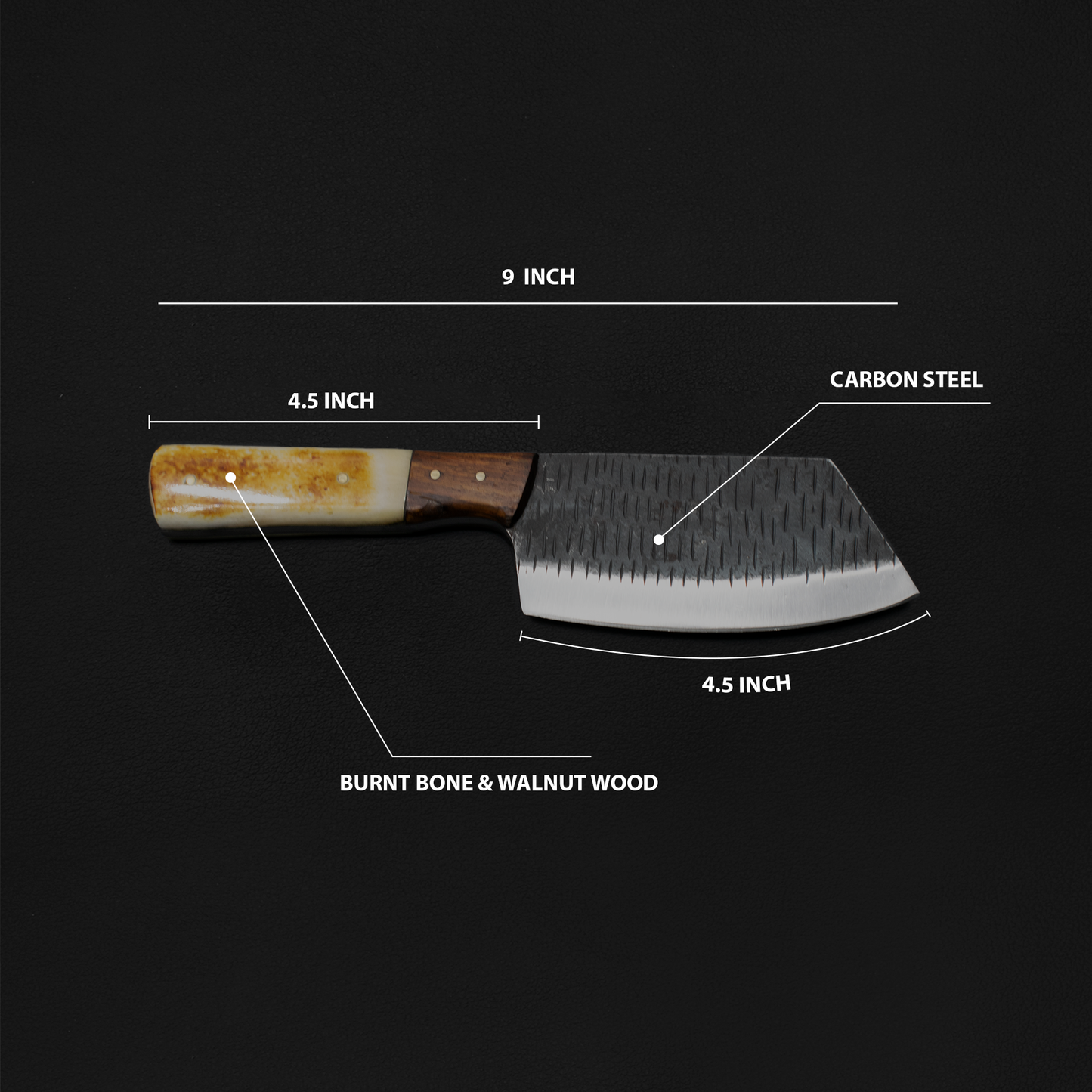 Handmade Carbon Steel Cleaver for Kitchen & Outdoor use by Titan International Knives TC-038